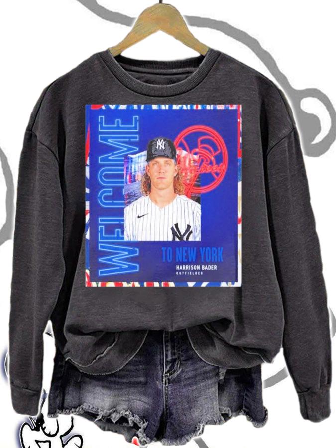 Welcome To New York Yankees Harrison Bader Outfielder Shirt t-shirt sweatshirt