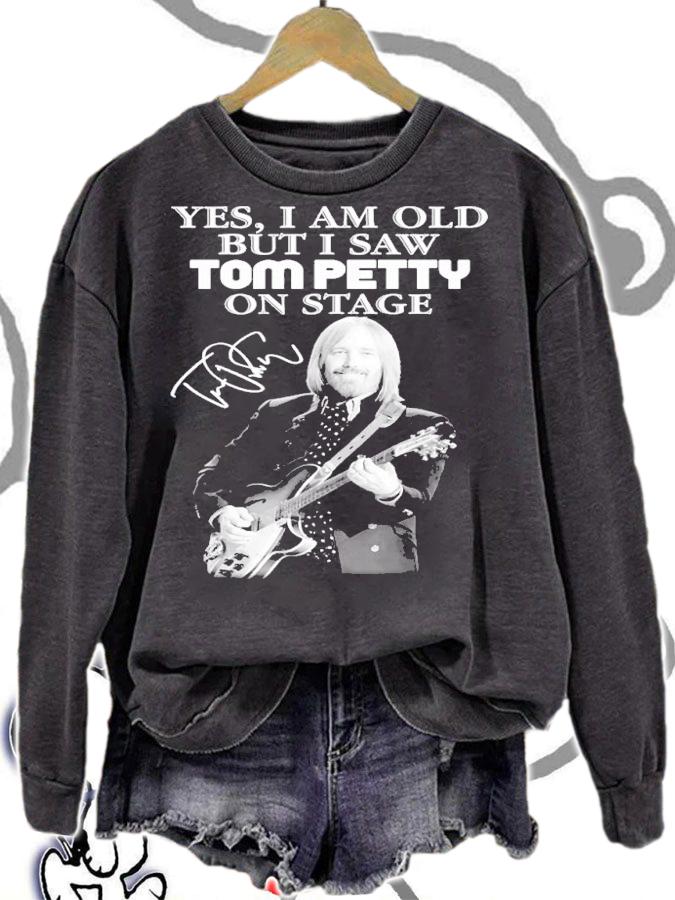 Yes I am old but I saw Tom Petty on stage signature shirt t-shirt