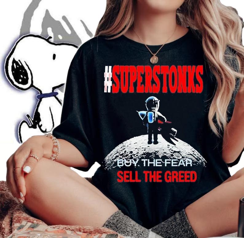 Super Stonks Astronaut To The Moon Funny PJ T-Shirt t-shirt