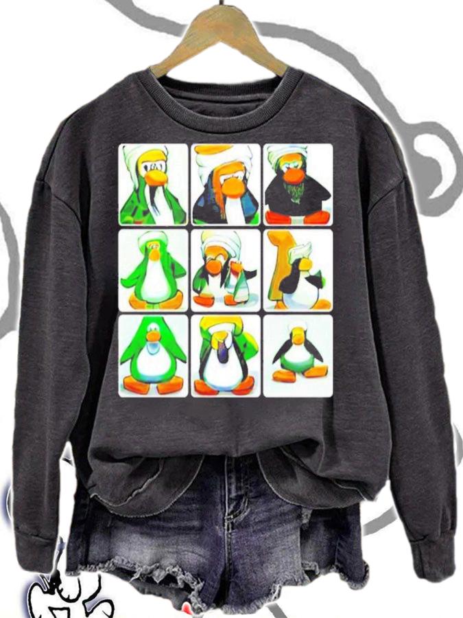 Weird Dall-E Generations Club Penguin Bin Laden Shirt t-shirt sweatshirt