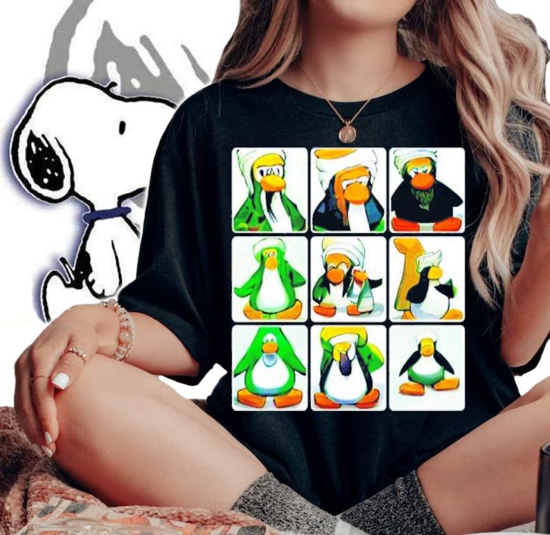 Weird Dall-E Generations Club Penguin Bin Laden Shirt t-shirt woman shirt