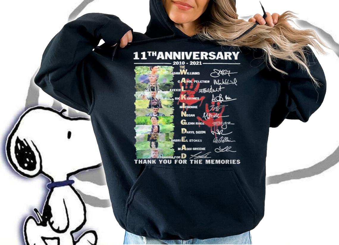 11th Anniversary 2010-2021 The Walking Dead Signatures Thank You For The Memories Shirt t-shirt