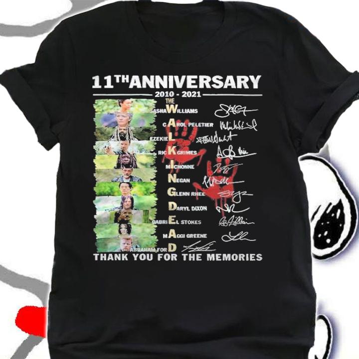 11th Anniversary 2010-2021 The Walking Dead Signatures Thank You For The Memories Shirt t-shirt