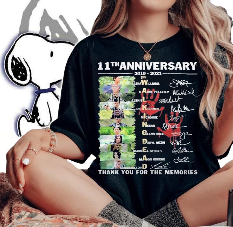 11th Anniversary 2010-2021 The Walking Dead Signatures Thank You For The Memories Shirt t-shirt
