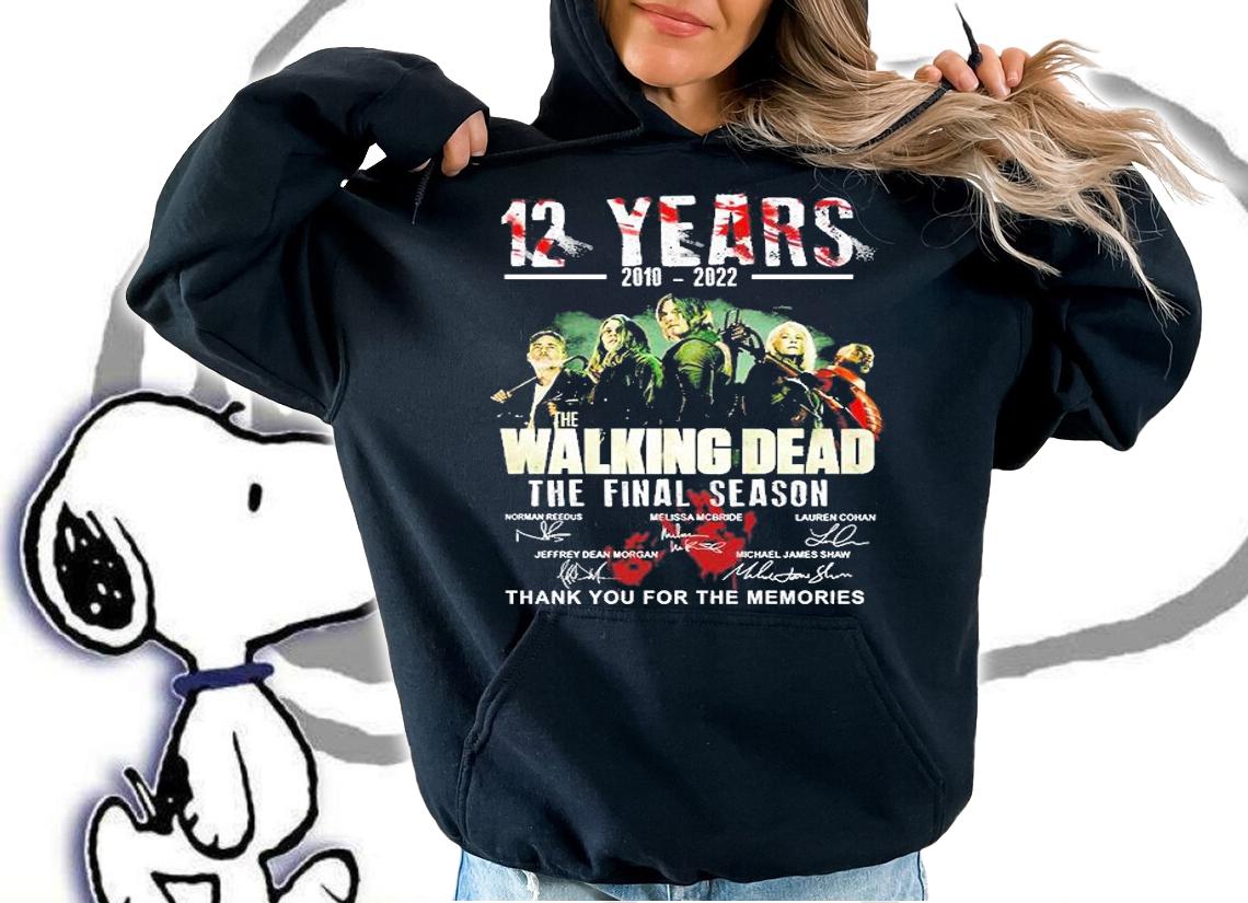 12 Years 2010 2022 The Walking Dead The Final Season Thank You For The Memories Signatures T-Shirt t-shirt hoodie