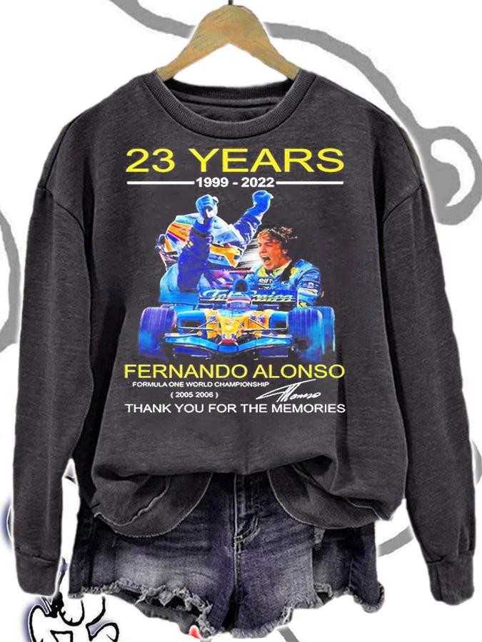 23 Years 1999 2022 Fernando Alonso Signature Thank You For The Memories T-Shirt t-shirt
