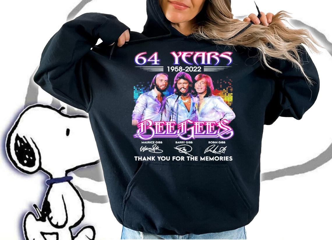 64 Years 1958-2022 Bee Gees Signatures Thank You For The Memories Shirt t-shirt hoodie