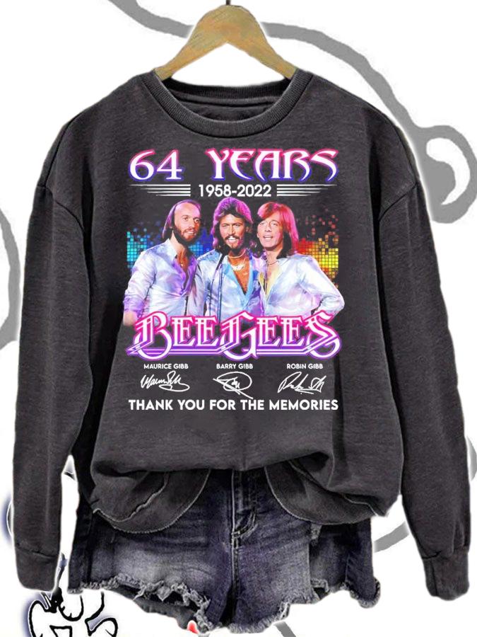 64 Years 1958-2022 Bee Gees Signatures Thank You For The Memories Shirt t-shirt sweatshirt