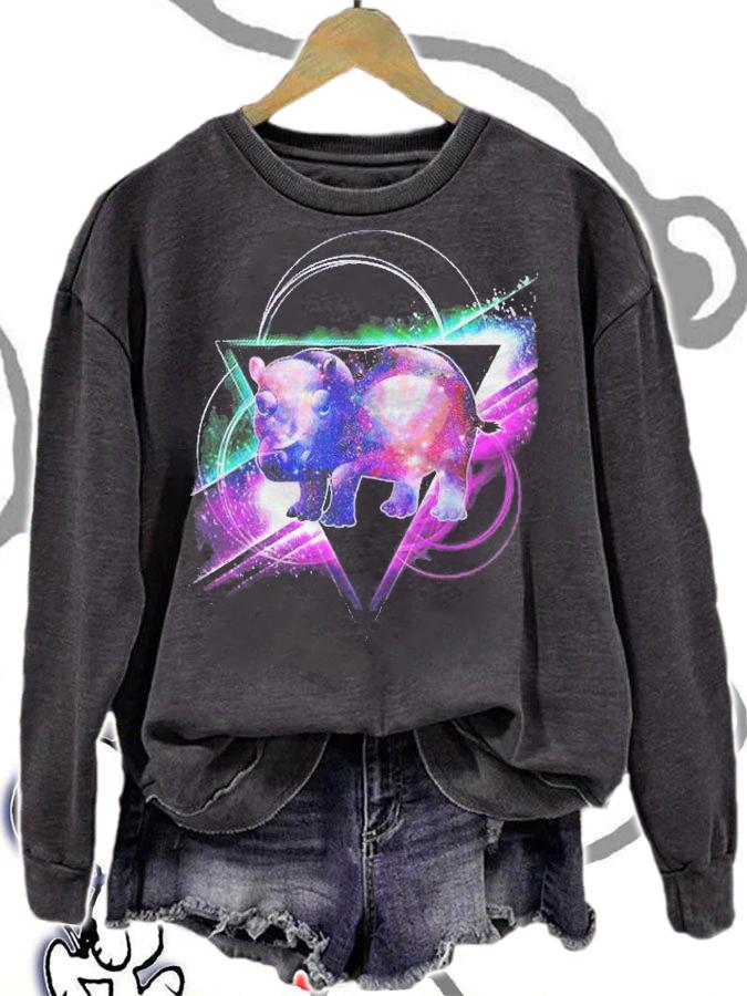 Aesthetic Galaxy Hippo Hippopotamus Lover Shirt t-shirt sweatshirt