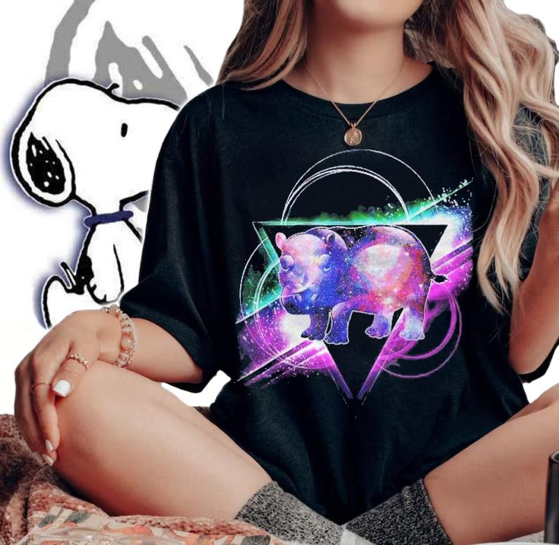 Aesthetic Galaxy Hippo Hippopotamus Lover Shirt t-shirt woman shirt