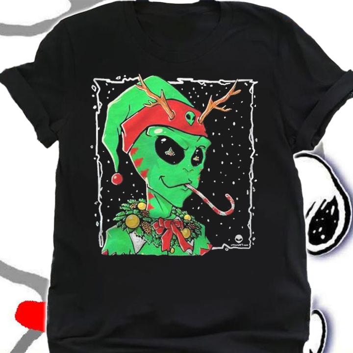 Alien Christmas holiday Elf T-shirt t-shirt