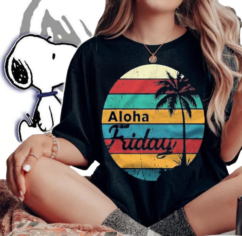 Aloha Friday Hawaiian Sunset Shirt t-shirt woman shirt