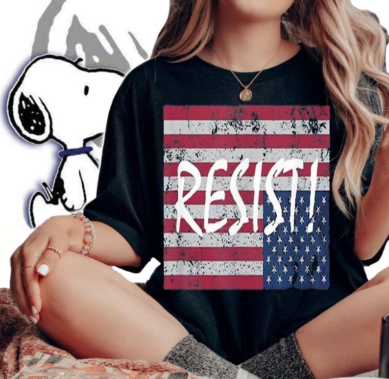 American Flag Resist Upside Down United States T-Shirt t-shirt
