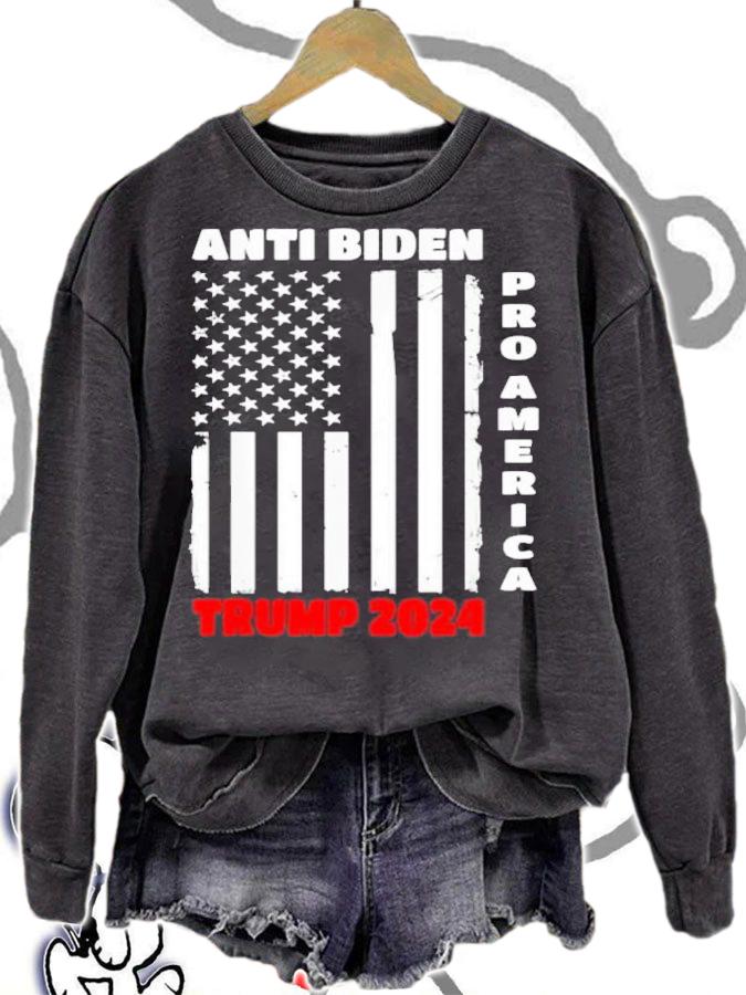 Anti Biden Pro America Trump 2024 American Flag Shirt t-shirt