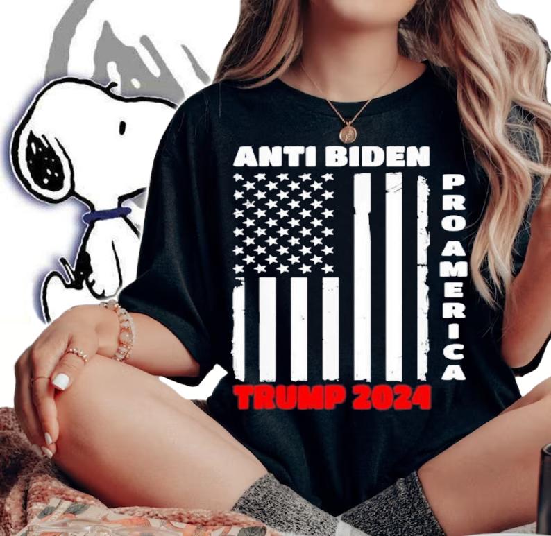 Anti Biden Pro America Trump 2024 American Flag Shirt t-shirt