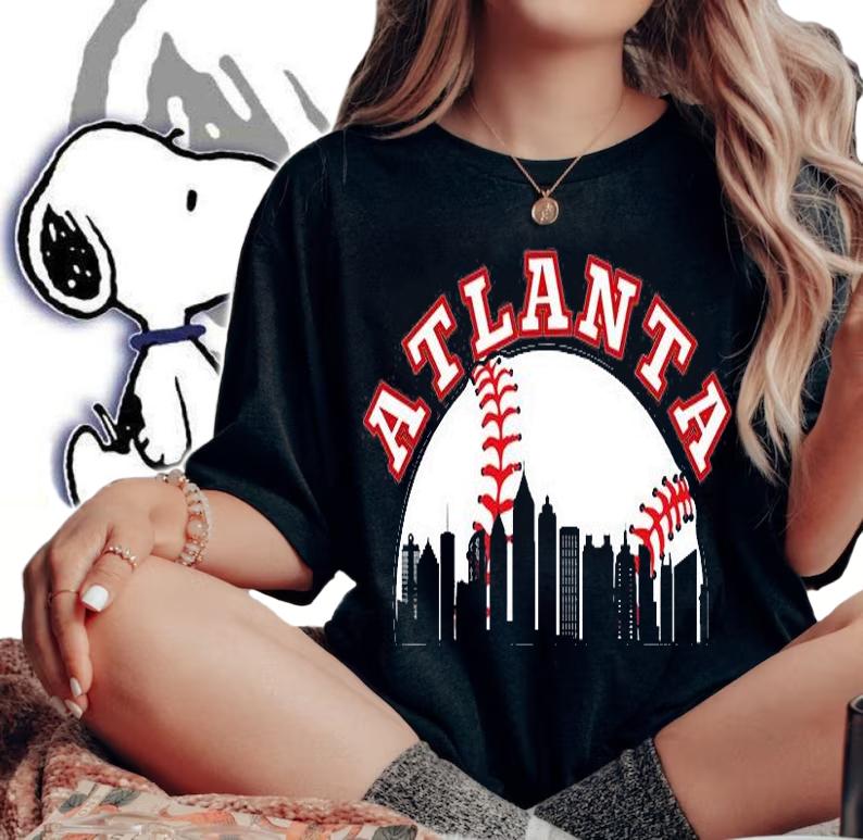 Atlanta Baseball Shirt Atlanta GA Cityscape ATL Skyline T-Shirt t-shirt