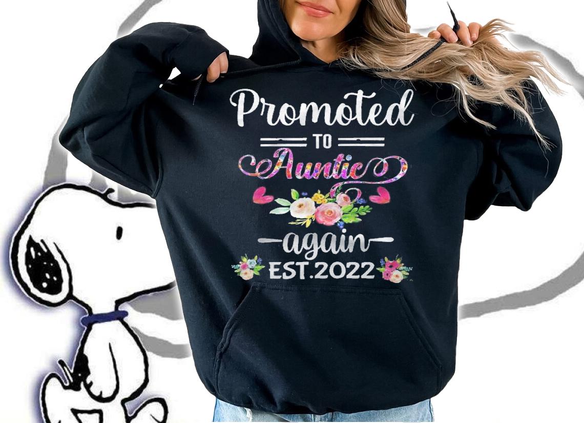 Aunt Pregancy Accouncement Promoted To Auntie Again Est 2022 Ver2 Shirt t-shirt hoodie