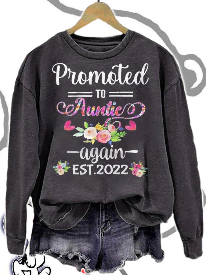 Aunt Pregancy Accouncement Promoted To Auntie Again Est 2022 Ver2 Shirt t-shirt sweatshirt
