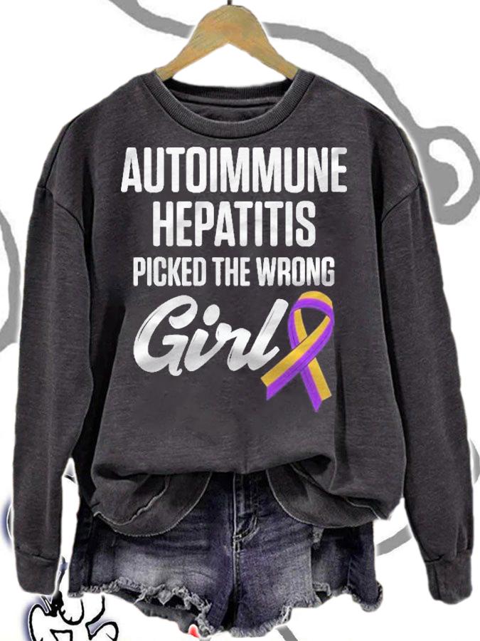 Autoimmune Hepatitis Survivor Warrior Picked The Wrong Girl Shirt t-shirt