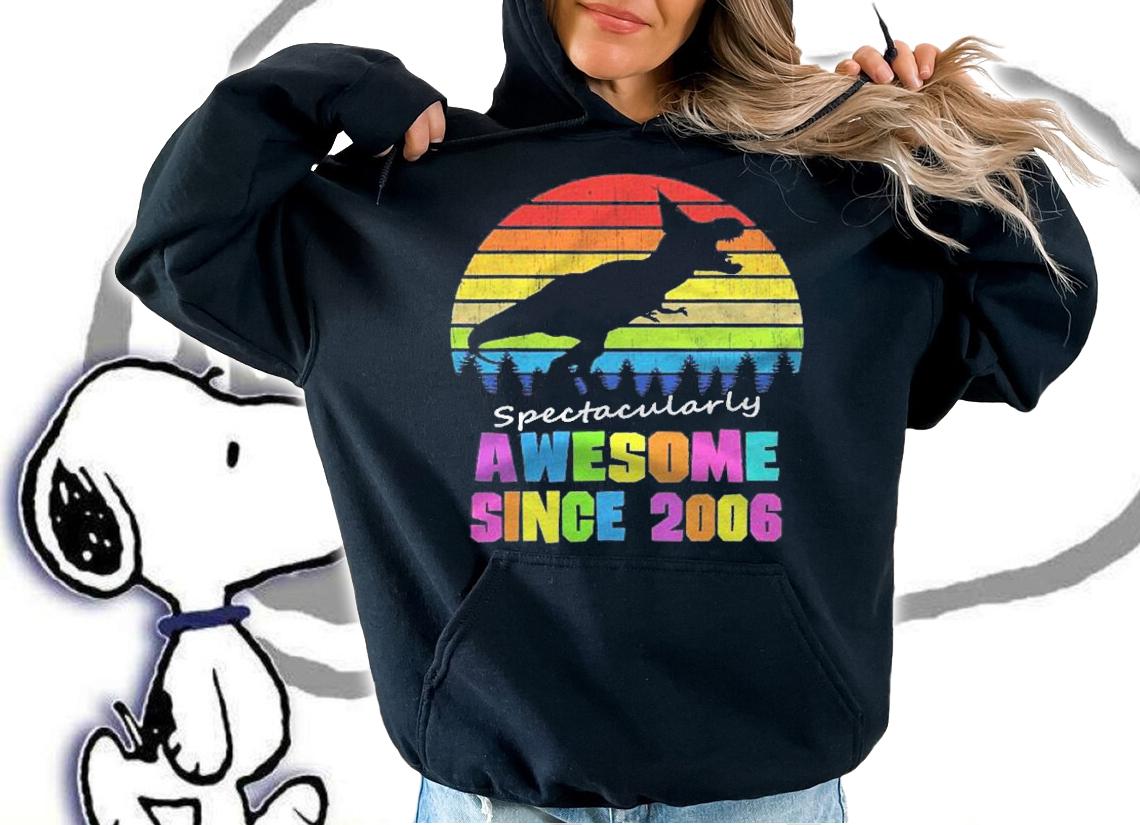 Awesome Since 2006 Dinosaur 15 Years Old 15Th Birthday Boy Shirt t-shirt hoodie