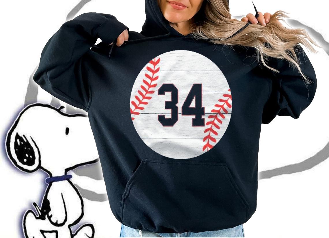 Baseball Number 34 Ball For Baseball Players Gift Shirt t-shirt