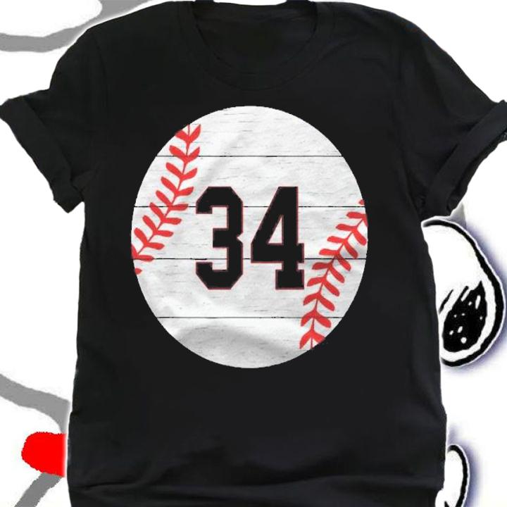 Baseball Number 34 Ball For Baseball Players Gift Shirt t-shirt