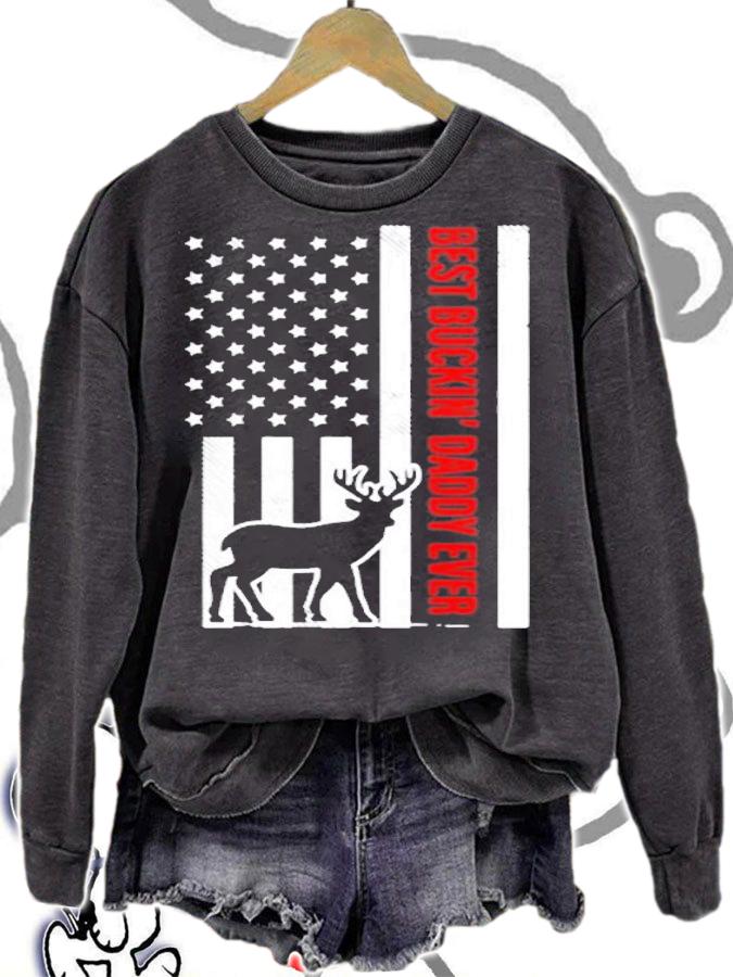 Best Buckin Daddy American Flag Buck Hunting Hunter T-Shirt t-shirt