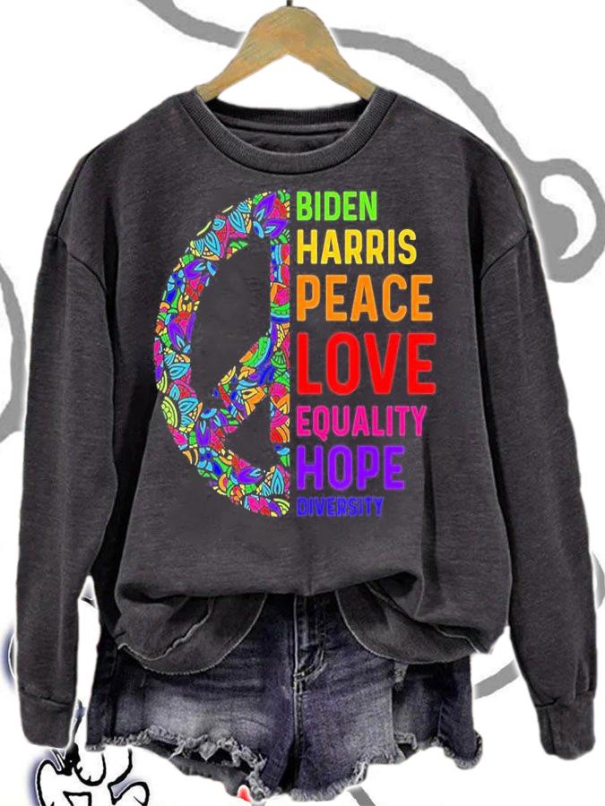 Biden Harris Peace Love Equality Hope Joe Biden T-Shirt t-shirt