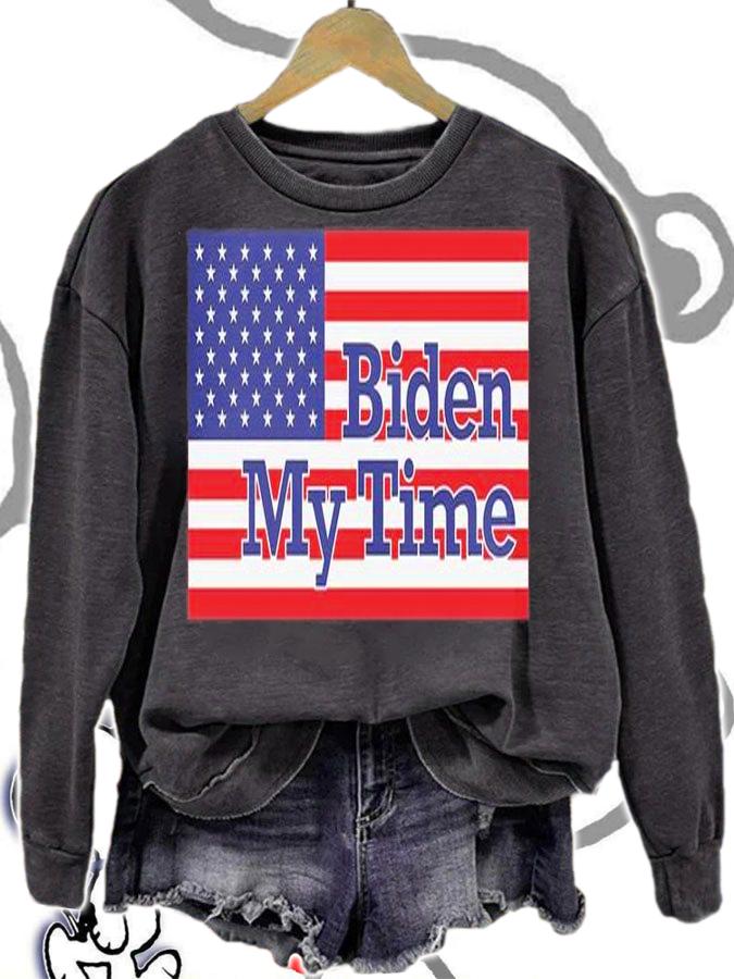 Biden My Time American Flag T-Shirt t-shirt sweatshirt