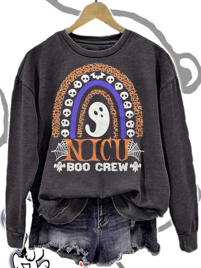 Boo Crew Nurse Halloween For Nicu Nurses Rn Ghost Women shirt t-shirt sweatshirt