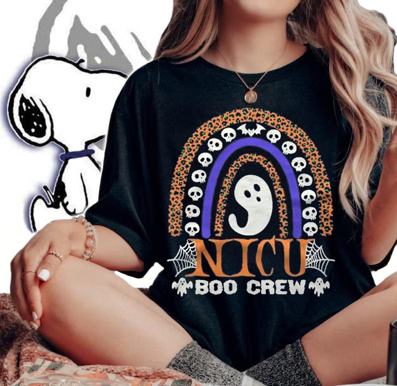 Boo Crew Nurse Halloween For Nicu Nurses Rn Ghost Women shirt t-shirt woman shirt