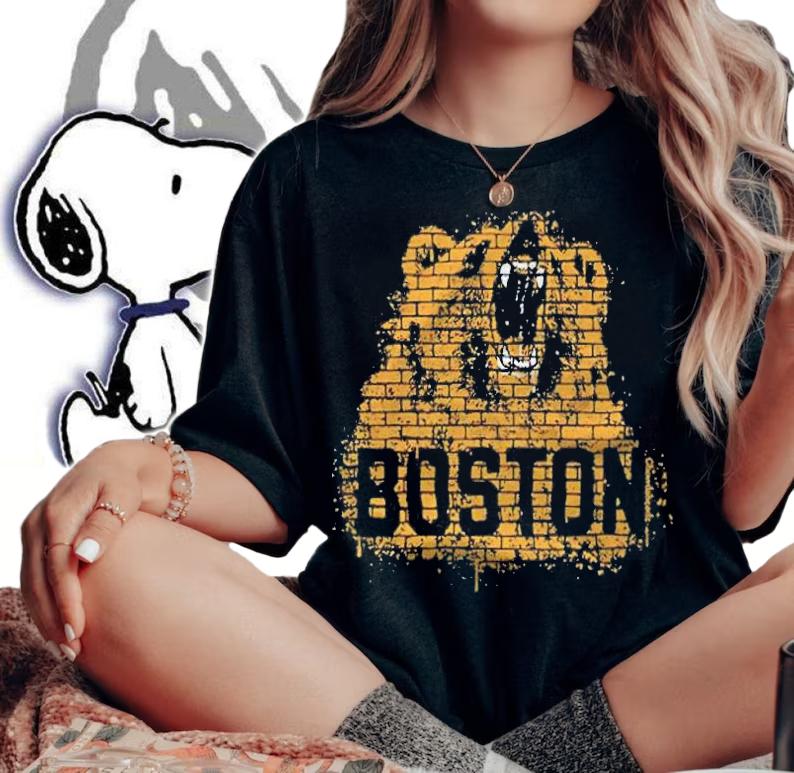 Boston Bear roar graffiti T-shirt t-shirt