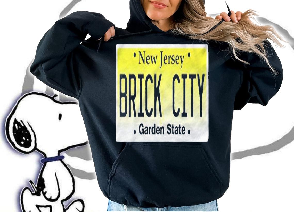 Brick City Newark Nj City New Jersey License Plate Graphic Premium Shirt t-shirt
