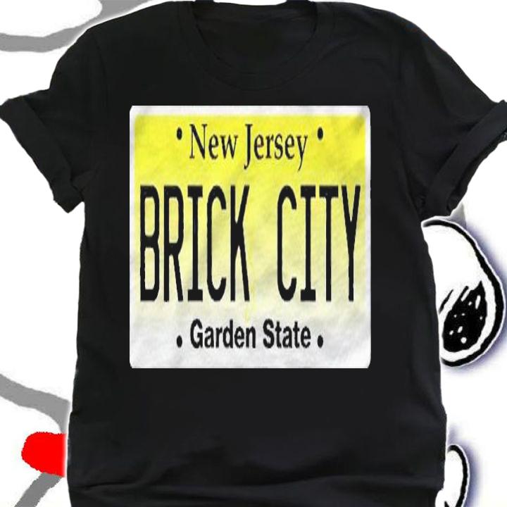 Brick City Newark Nj City New Jersey License Plate Graphic Premium Shirt t-shirt