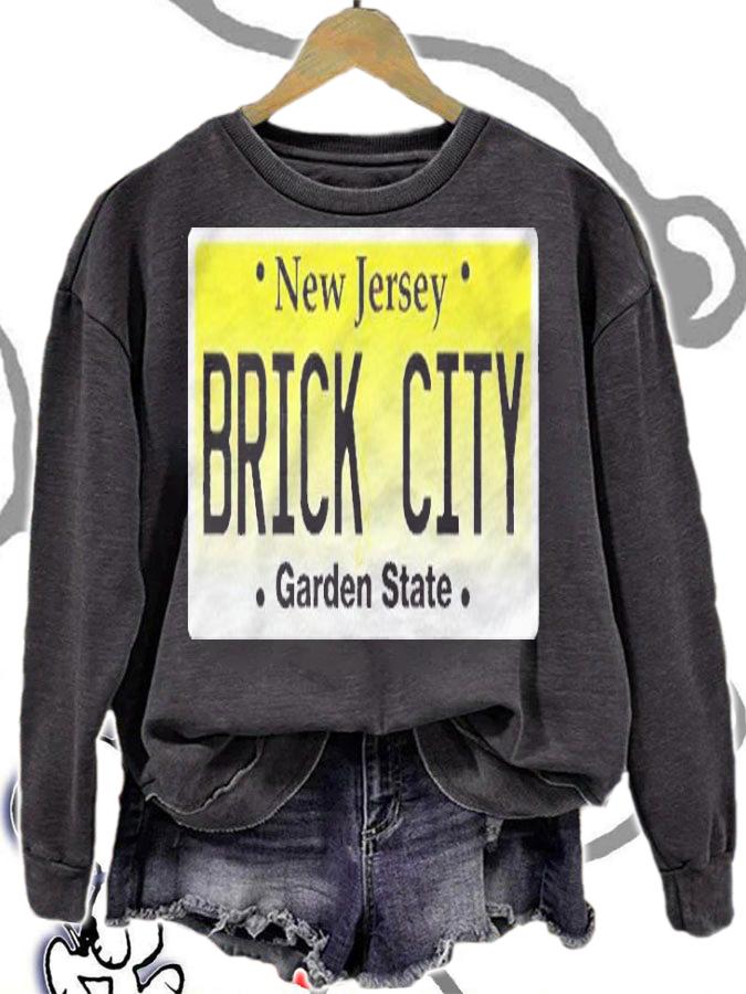 Brick City Newark Nj City New Jersey License Plate Graphic Premium Shirt t-shirt