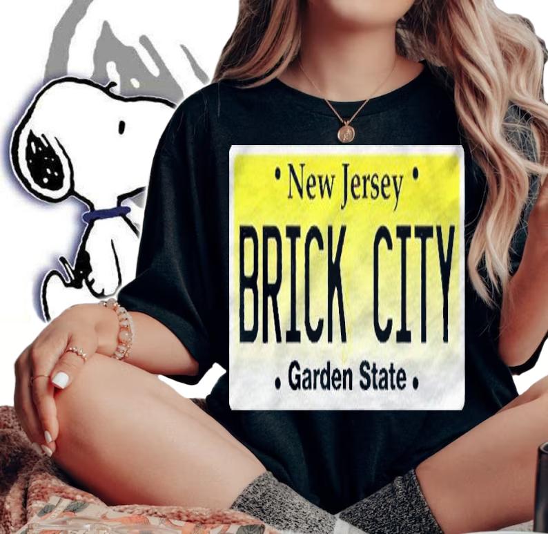 Brick City Newark Nj City New Jersey License Plate Graphic Premium Shirt t-shirt