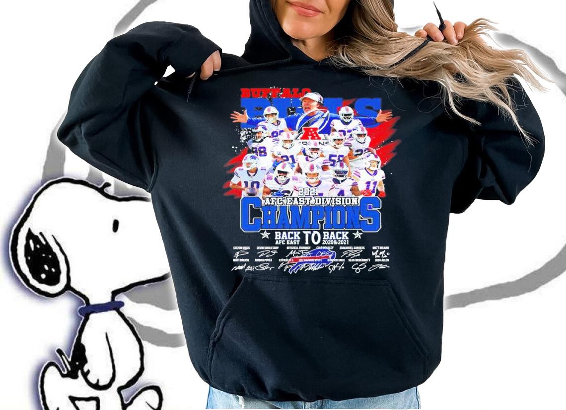 Buffalo Bills 2021 AFC East Division Champions Back To Back Signatures Shirt t-shirt