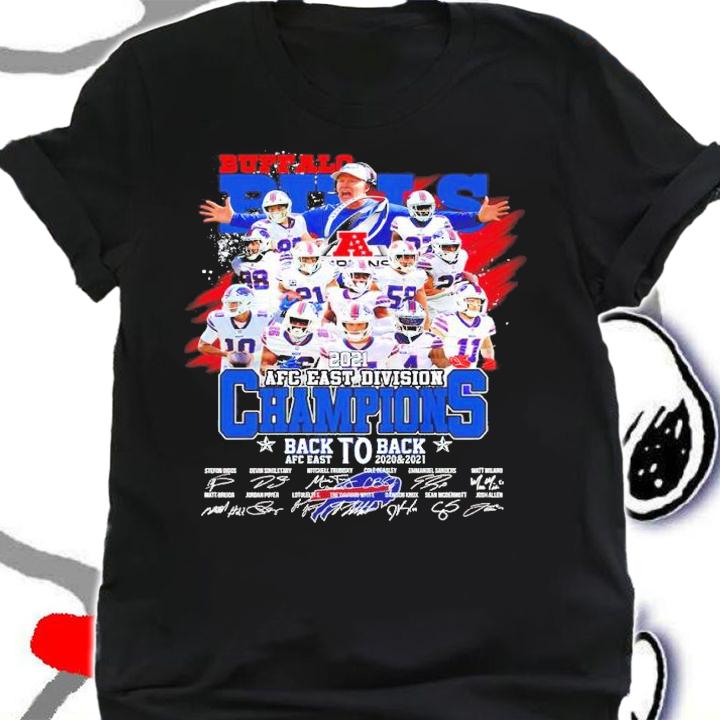 Buffalo Bills 2021 AFC East Division Champions Back To Back Signatures Shirt t-shirt