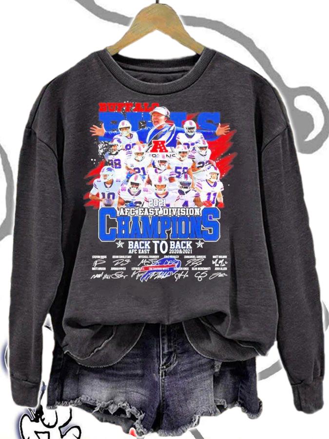 Buffalo Bills 2021 AFC East Division Champions Back To Back Signatures Shirt t-shirt