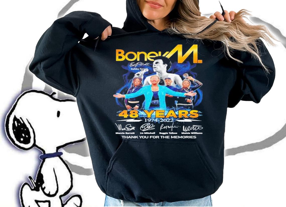 Boney M 48 Years 1974-2022 Signatures Thank You For The Memories Shirt t-shirt hoodie