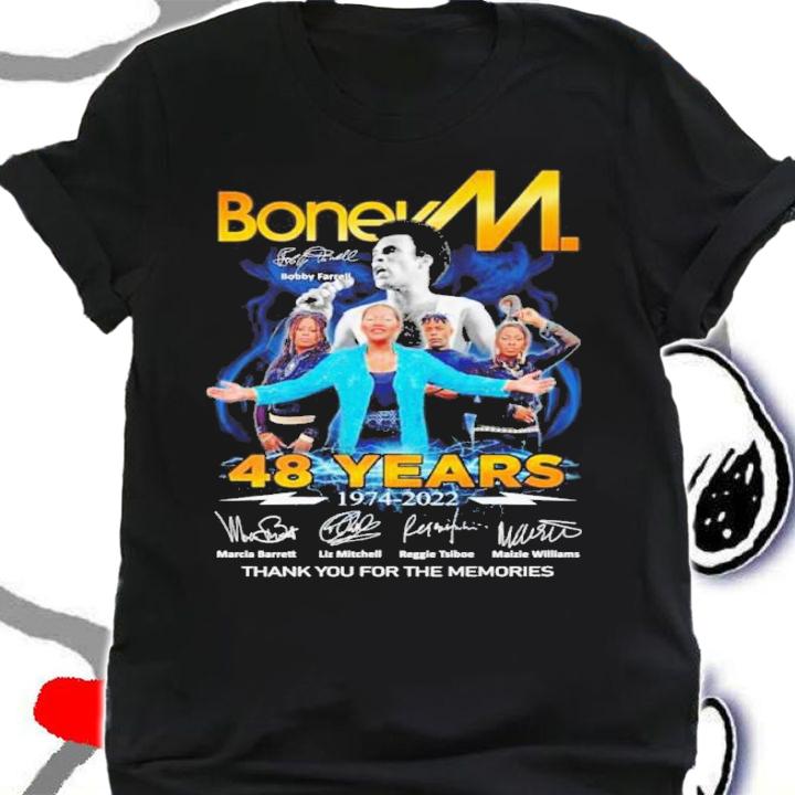 Boney M 48 Years 1974-2022 Signatures Thank You For The Memories Shirt t-shirt shirt