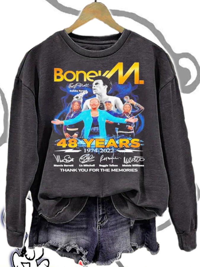 Boney M 48 Years 1974-2022 Signatures Thank You For The Memories Shirt t-shirt sweatshirt
