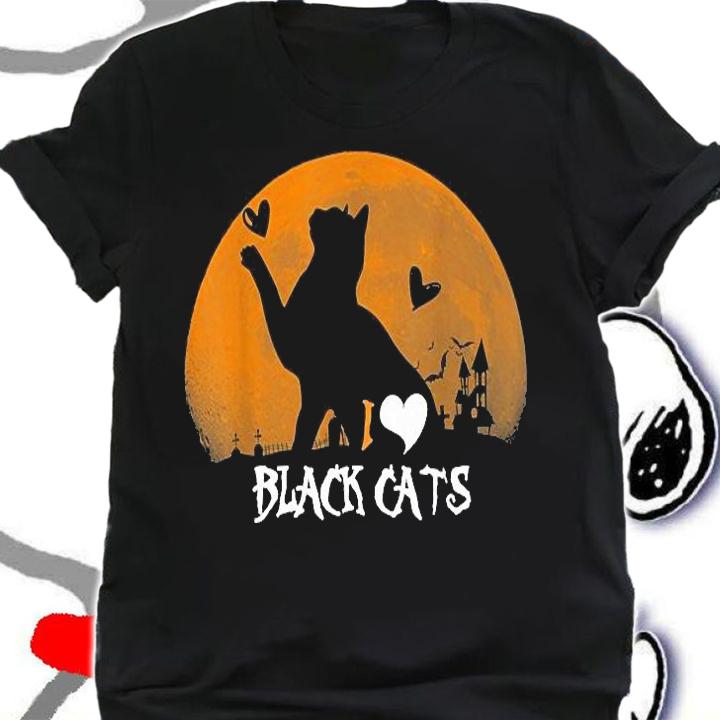 I love black Cats Halloween T-shirt t-shirt shirt