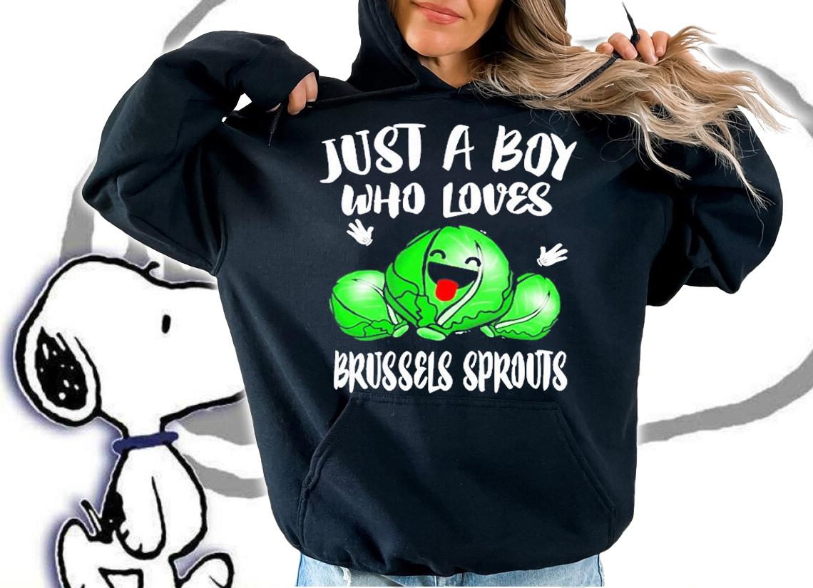 Just A Boy Who Loves Brussels Sprouts Vegetable Vegan Gift T-Shirt t-shirt