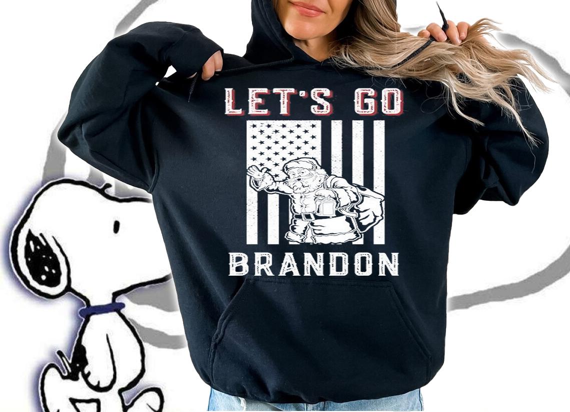 Let's Go Brandon Anti Biden Christmas Santa Claus US Flag T-Shirt t-shirt hoodie