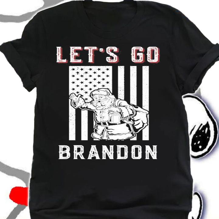 Let's Go Brandon Anti Biden Christmas Santa Claus US Flag T-Shirt t-shirt shirt