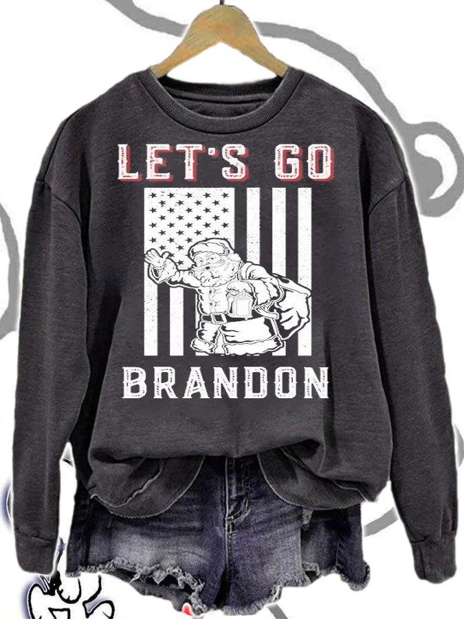 Let's Go Brandon Anti Biden Christmas Santa Claus US Flag T-Shirt t-shirt sweatshirt
