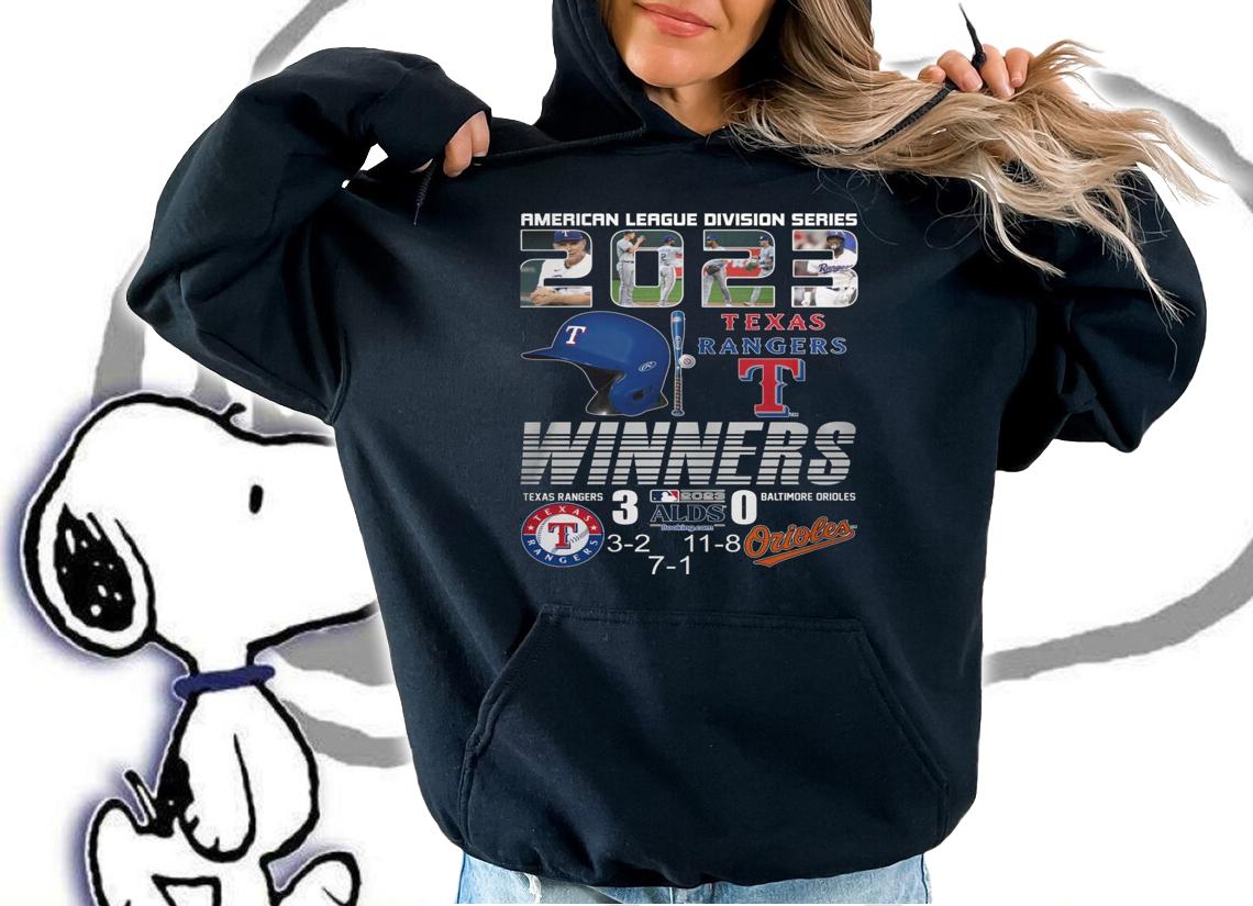 American League Division Series 2023 Texas Rangers Winners t-shirt hoodie