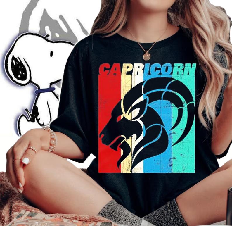 Capricorn Vintage Capricorn Retro Distressed T-Shirt t-shirt woman shirt