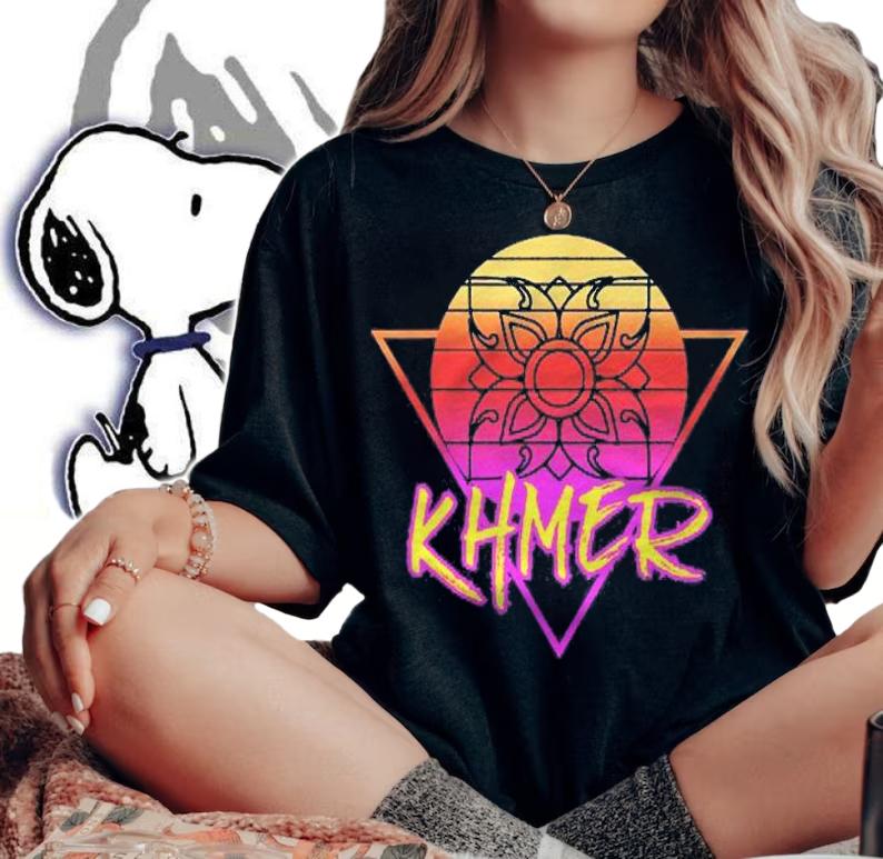 Cool American Cambodia Khmer Pride Retro Shirt t-shirt woman shirt